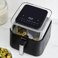 Air fryer with pre-heat mode and delay timer