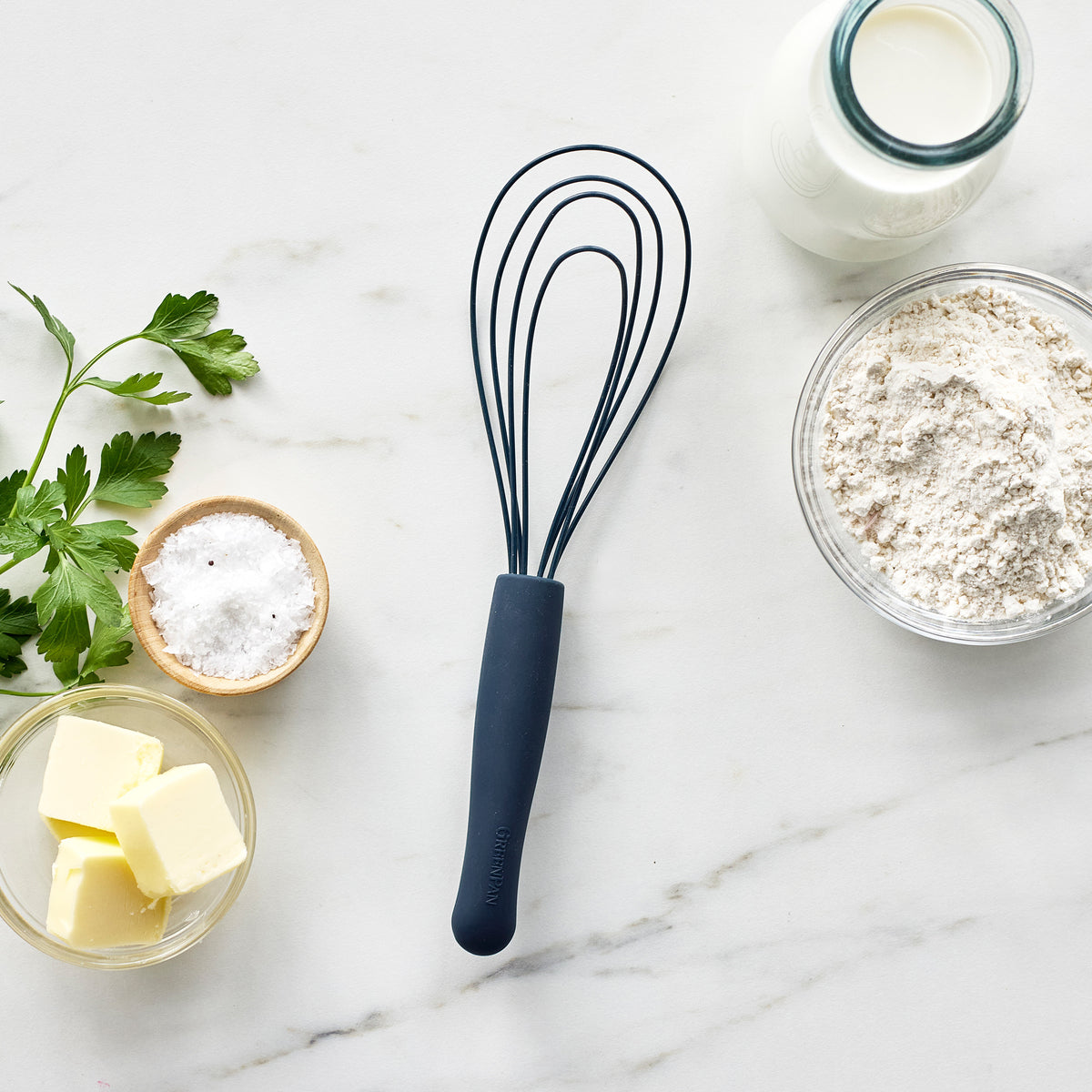 Ultra-durable silicone flat whisk