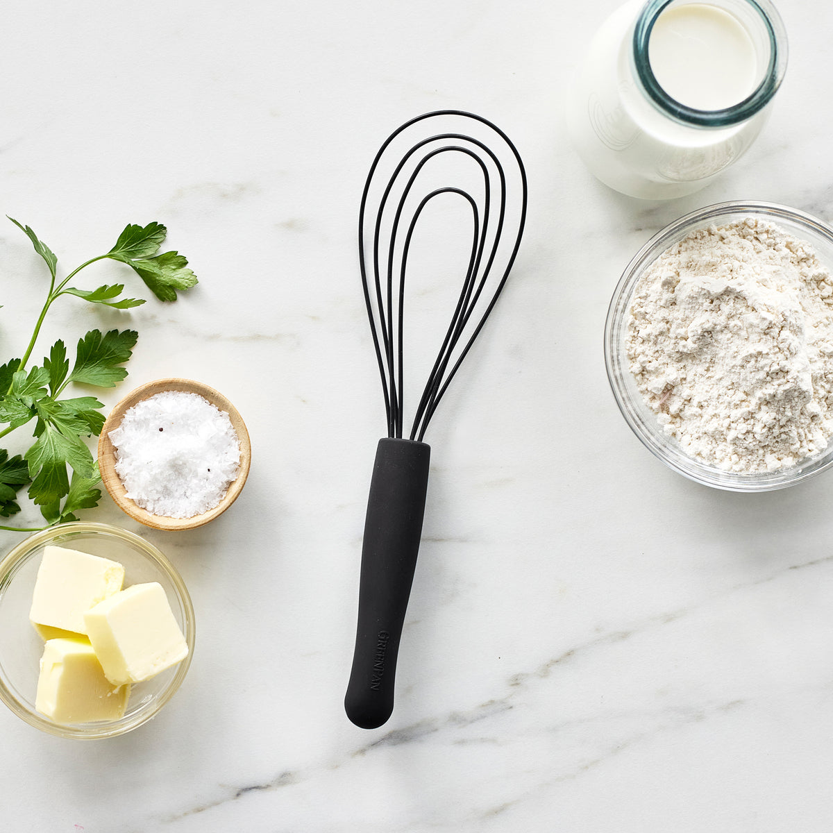 Ultra-durable silicone flat whisk