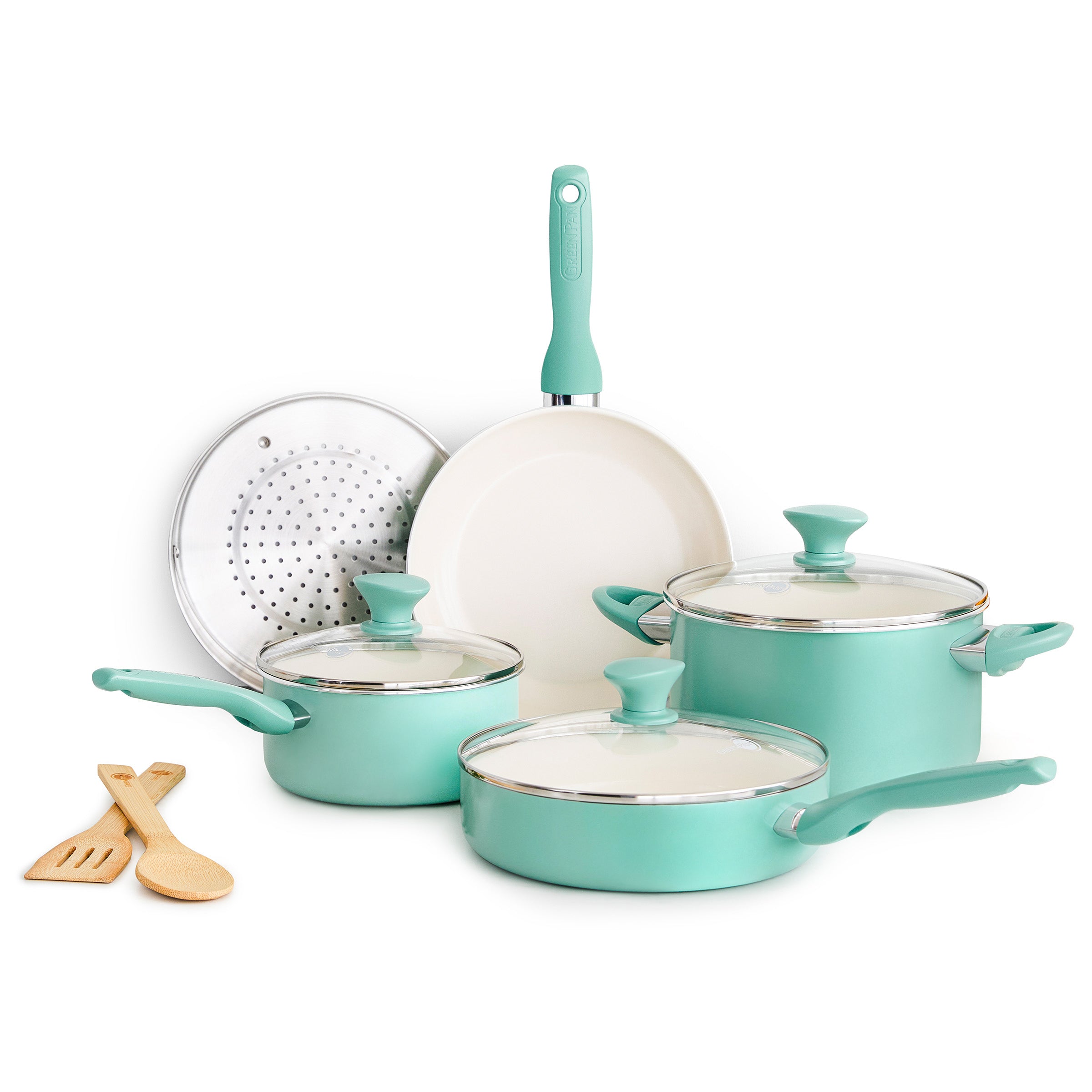 Rio Ceramic Nonstick 10-Piece Cookware Set | Turquoise