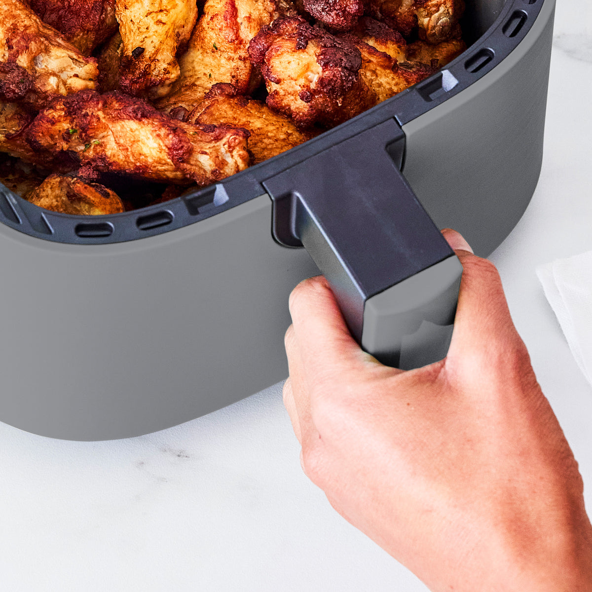 Air fryer with stay-cool handle