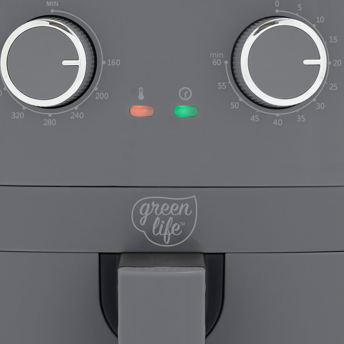 Air fryer with LED indicator lights