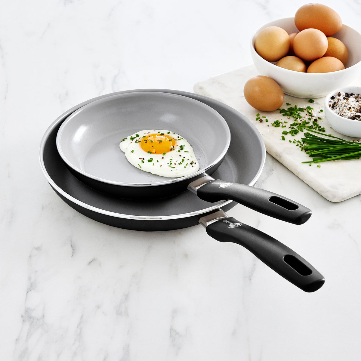 Dover Ceramic Nonstick 8" and 10" Frypan Set | Black