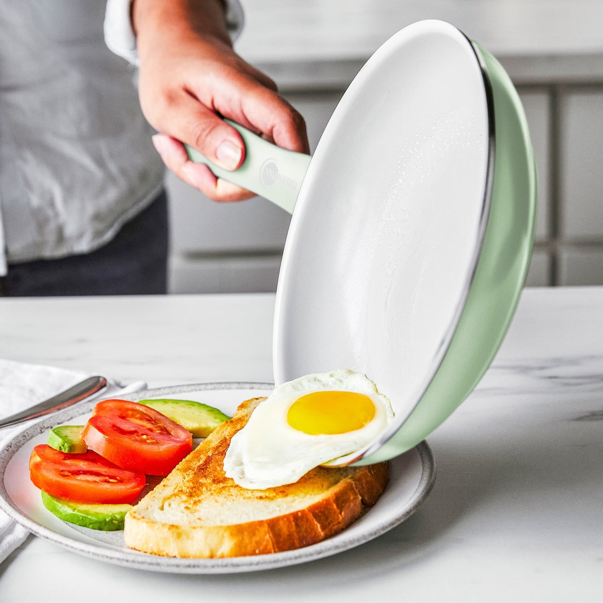 Dover Ceramic Nonstick 8" and 10" Frypan Set | Pastel Green