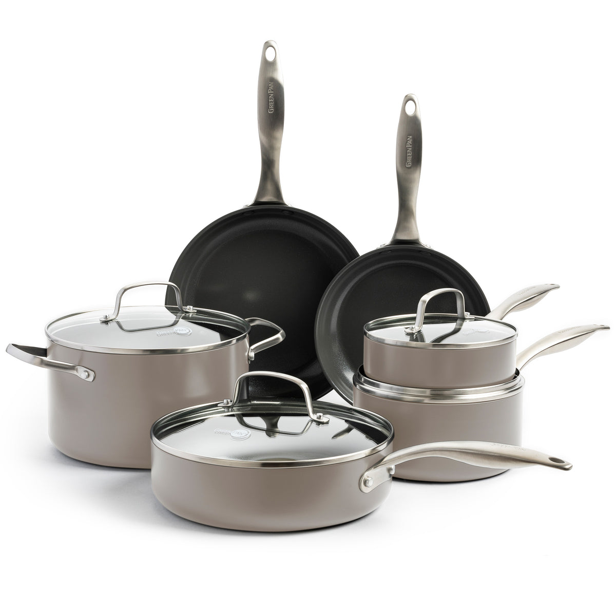 Canterbury Ceramic Nonstick 10-Piece Cookware Set | Clay