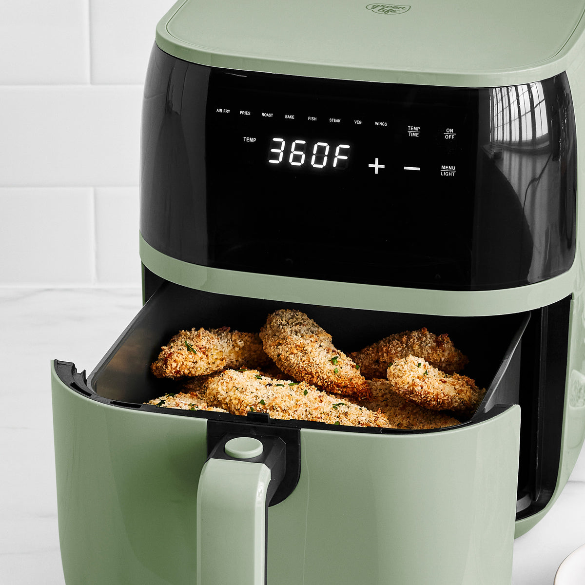 Digital air fryer with healthy ceramic nonstick basket