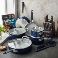 Bobby Flay by GreenPan Ultimate Set with Bobby at Home Cookbook | Oxford Blue