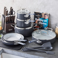 Bobby Flay by GreenPan Ultimate Set with Bobby at Home Cookbook | Graphite