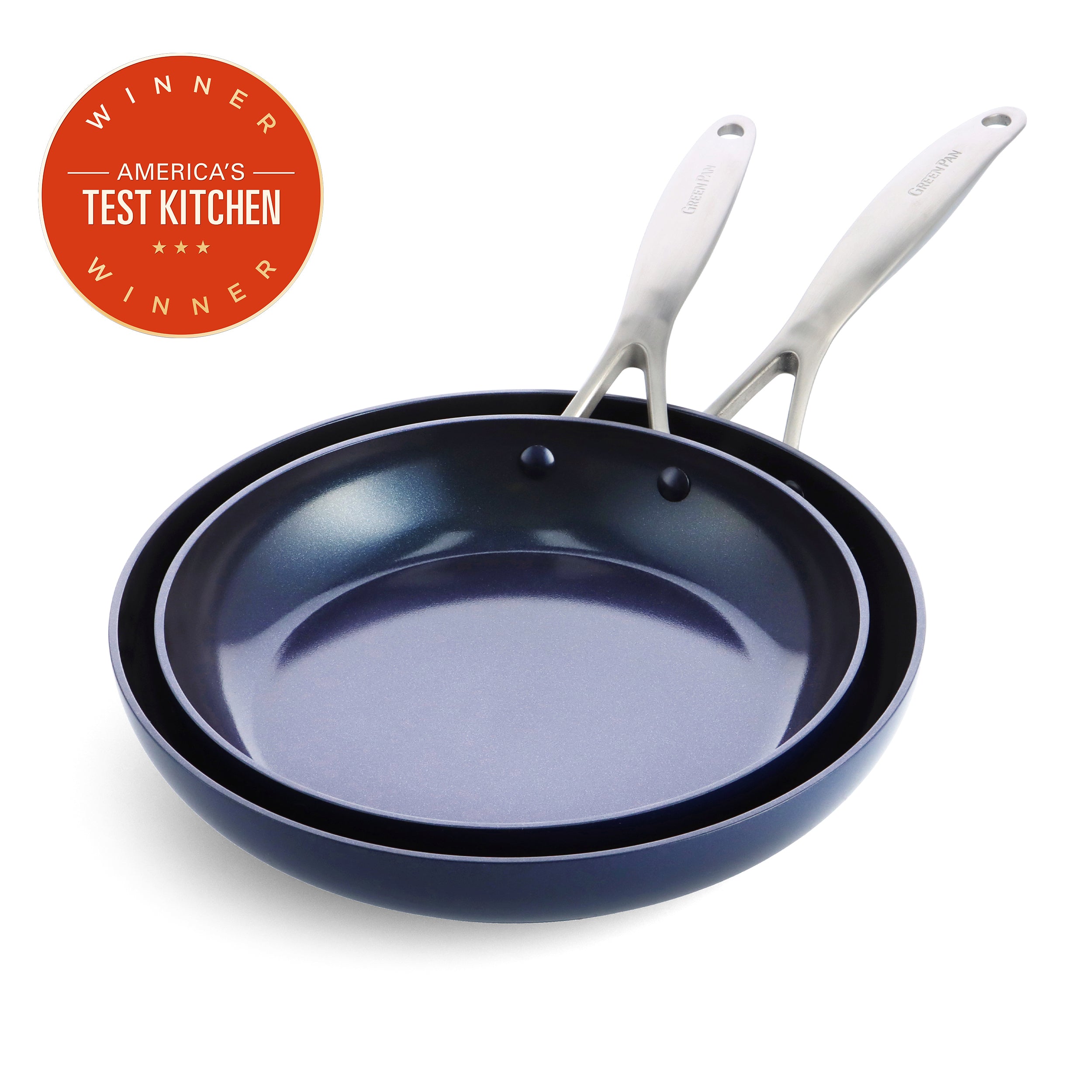 Valencia Pro Ceramic Nonstick 10" and 12" Frypan Set | Midnight Blue