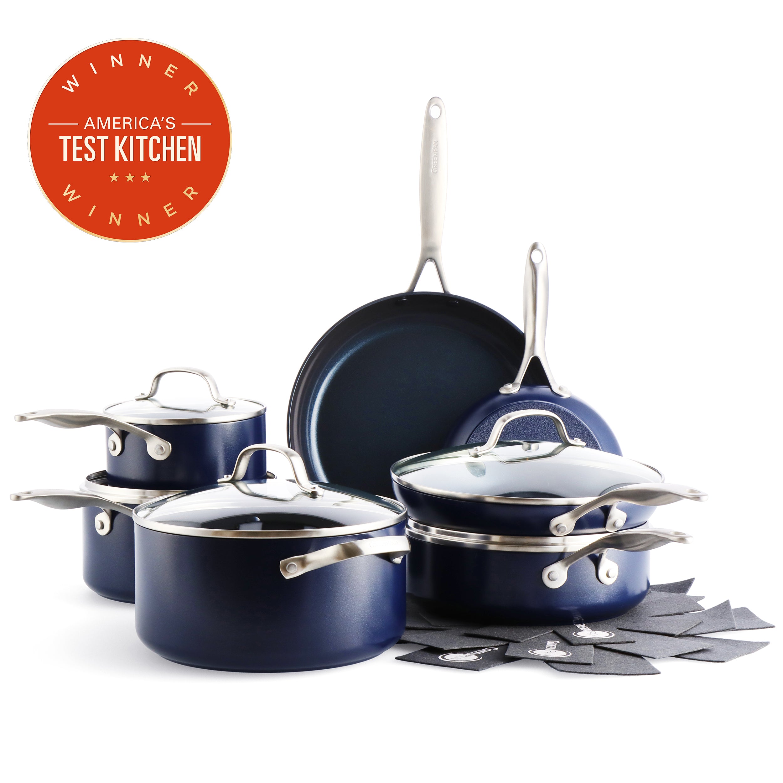 Valencia Pro Ceramic Nonstick 11-Piece Cookware Set | Midnight Blue