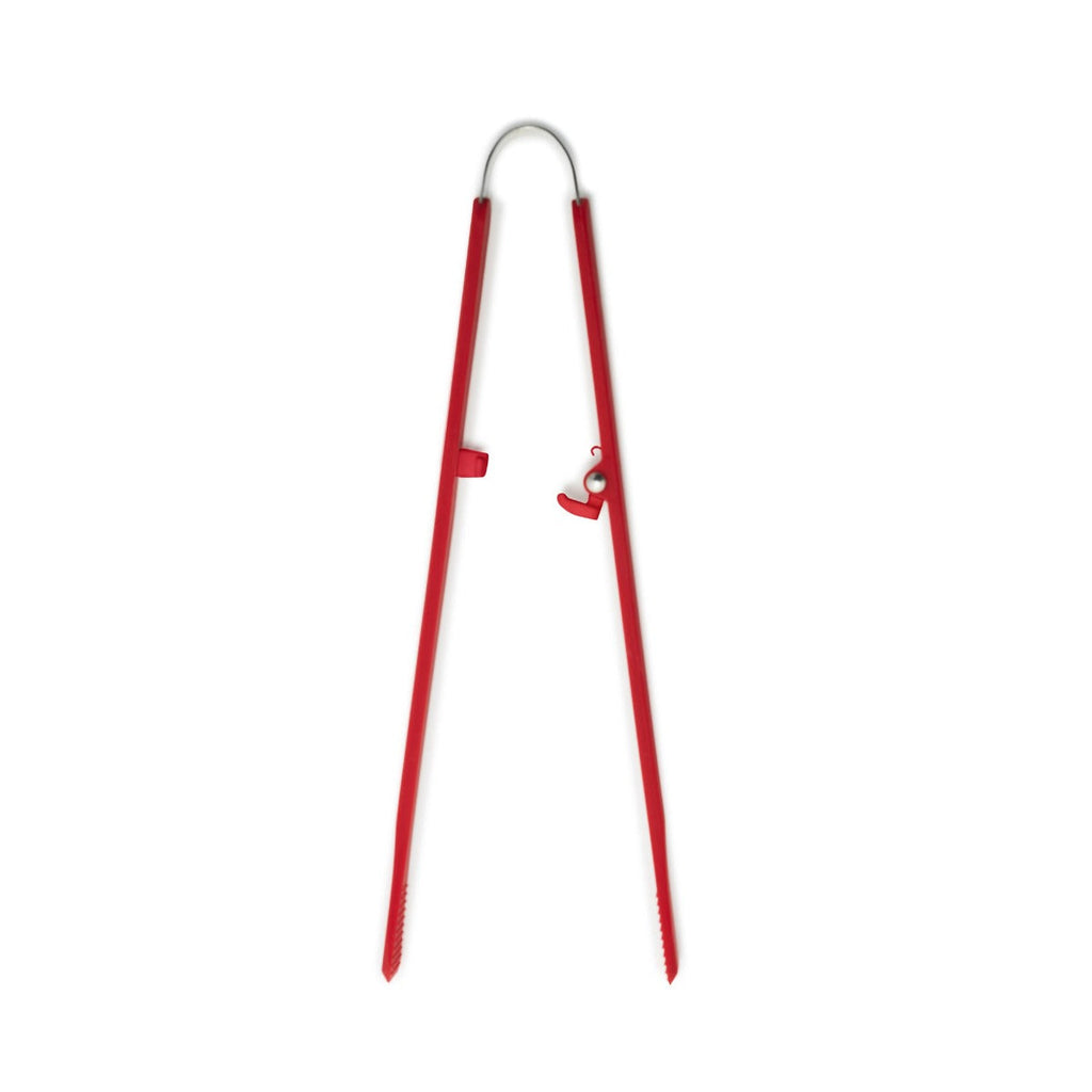 Dynamic 12 Locking Tongs with Silicone Heads, Red