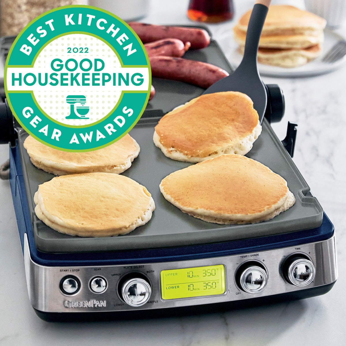 GreenPan Elite Cloud Cream 7-in-1 Grill, Griddle and Waffle Maker