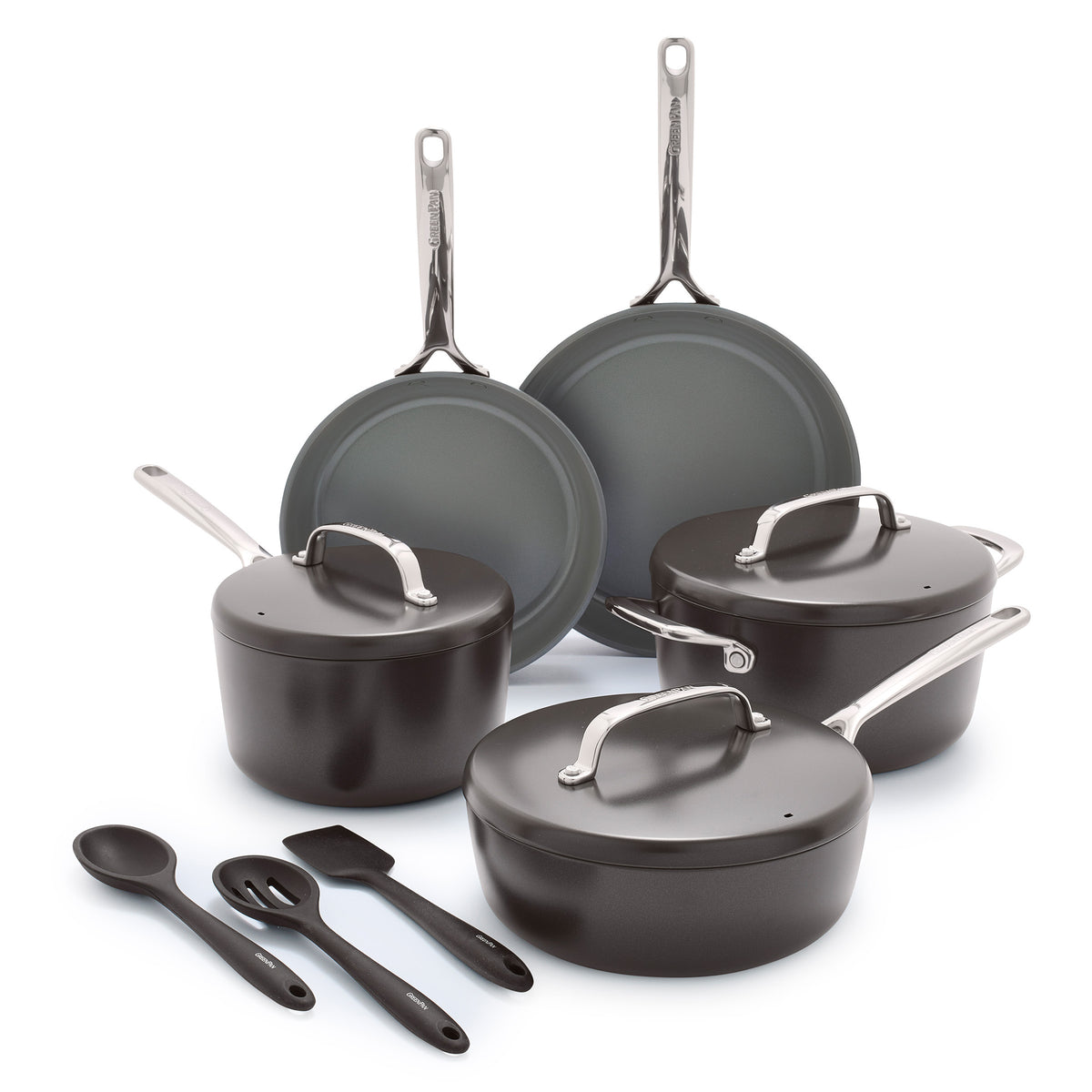 GreenPan™ Premiere Stainless-Steel Ceramic Nonstick 11-Piece Cookware Set