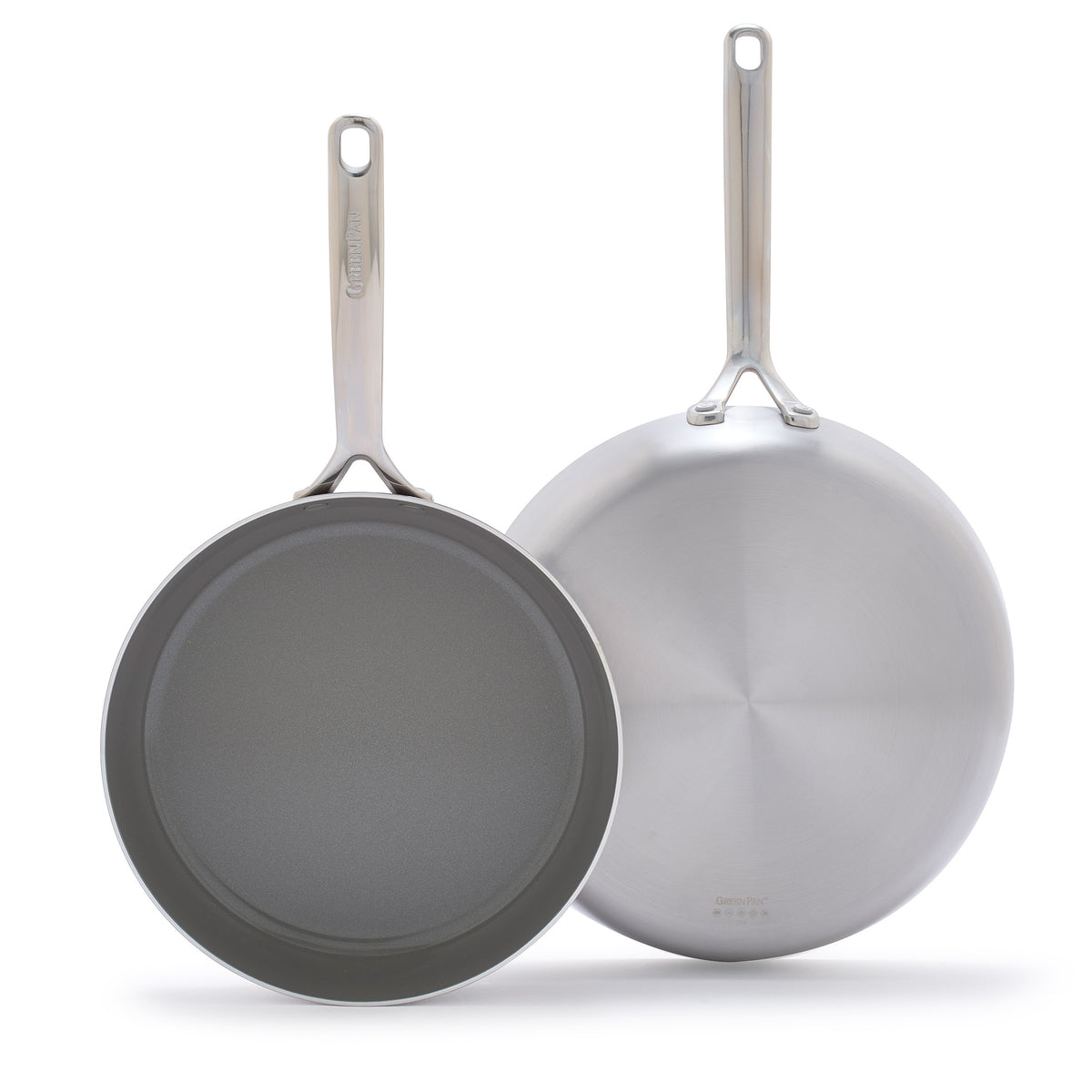 GP5 Stainless Steel 10" and 12" Frypan Set | Mirror Handles