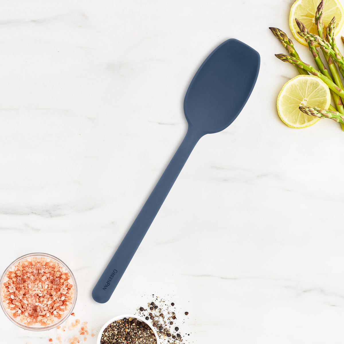 Platinum Silicone Flat Head Spoon | Navy