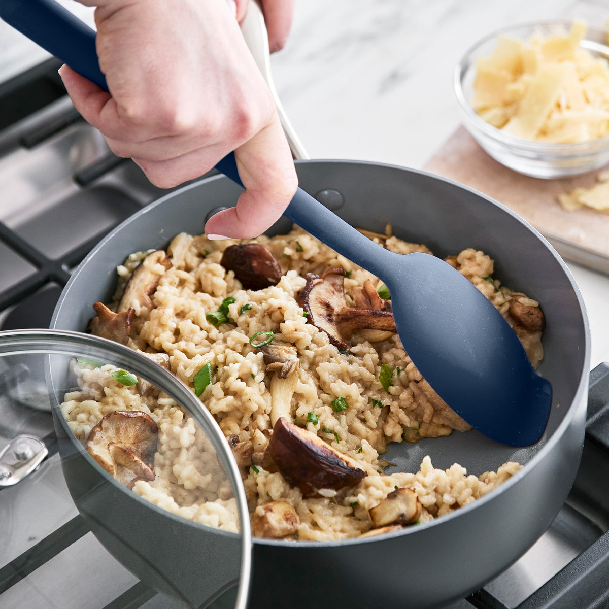 Platinum Silicone Flat Head Spoon | Navy