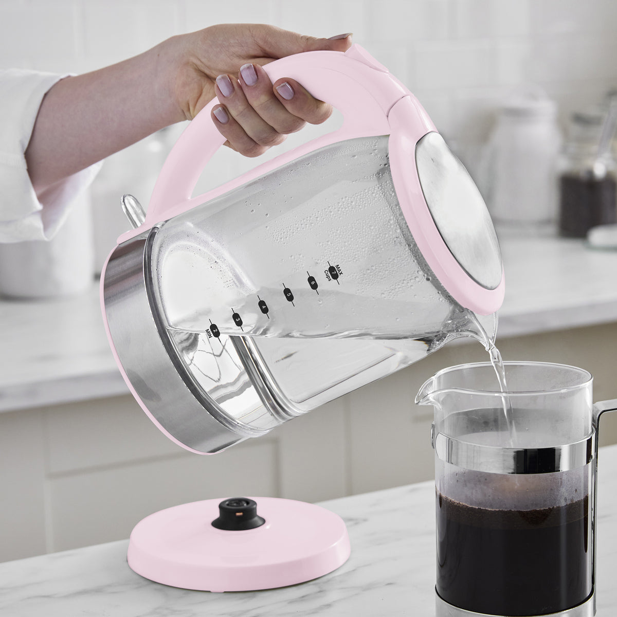 GreenLife Qwik & EZ Glass Kettle | Pink