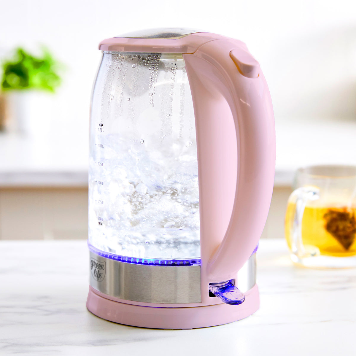 GreenLife Qwik & EZ Glass Kettle | Pink