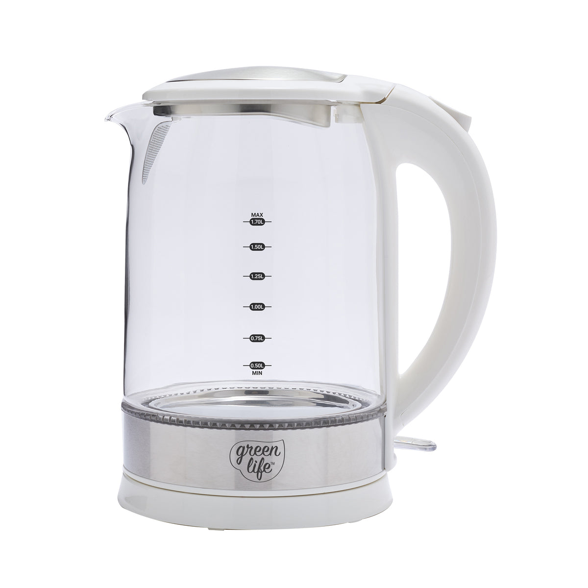 GreenLife Qwik & EZ Glass Kettle | White