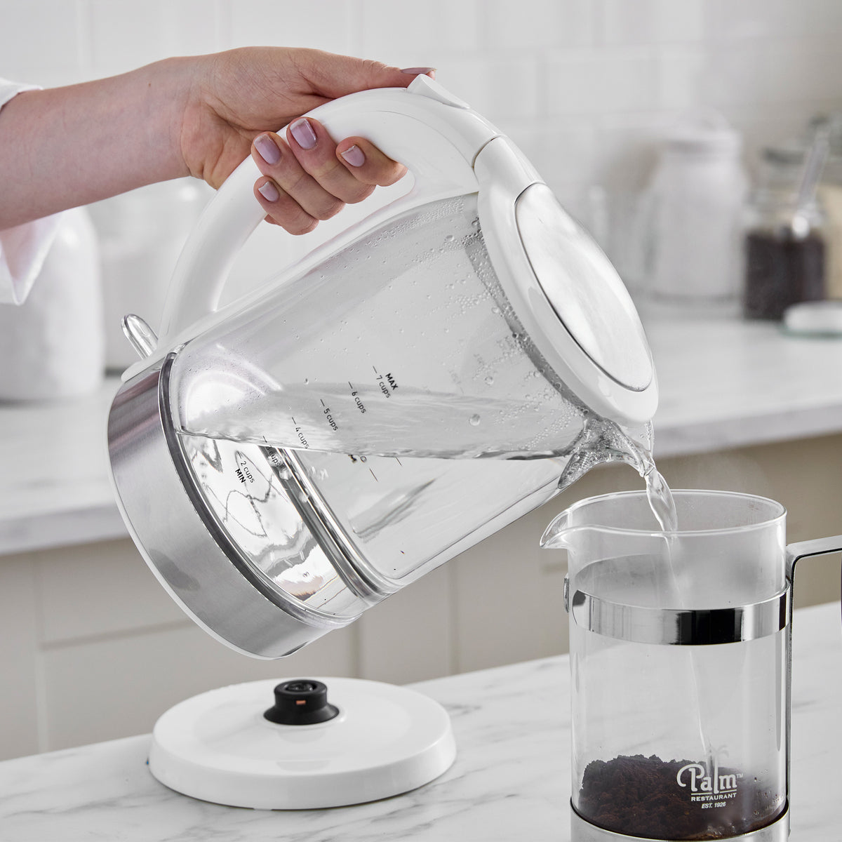 GreenLife Qwik & EZ Glass Kettle | White