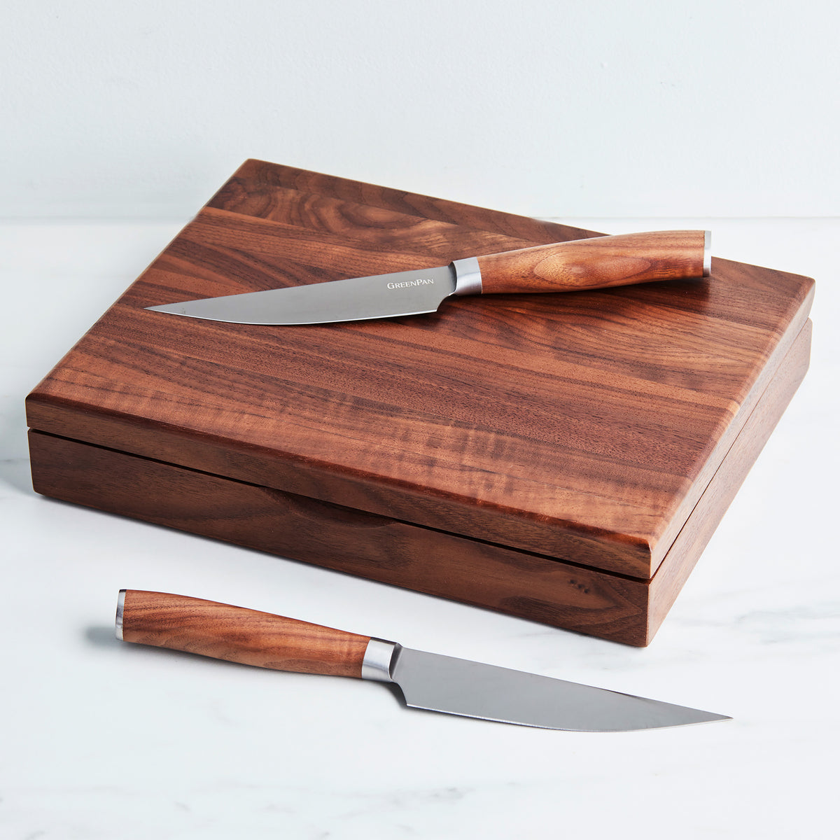 Premiere Titanium Cutlery 8-Piece Steak Knife Set with Walnut Handles