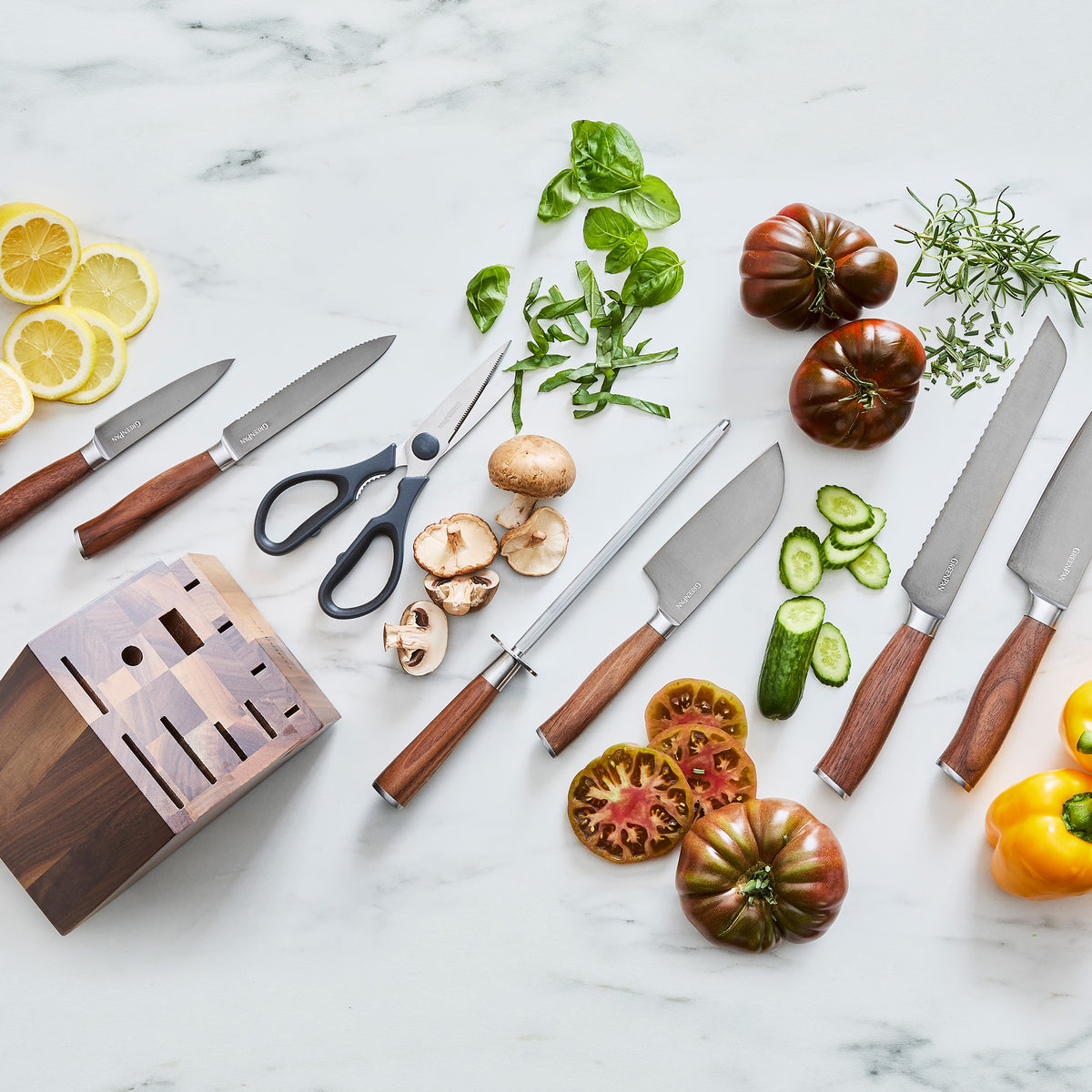 8-piece knife set with block