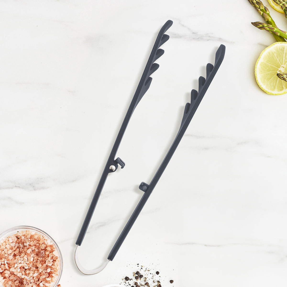 Platinum Silicone Pasta Tongs | Gray