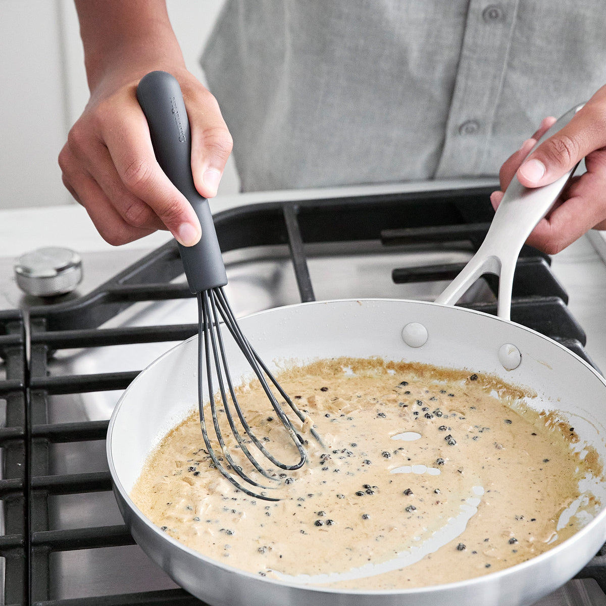 Platinum Silicone Flat Whisk | Gray