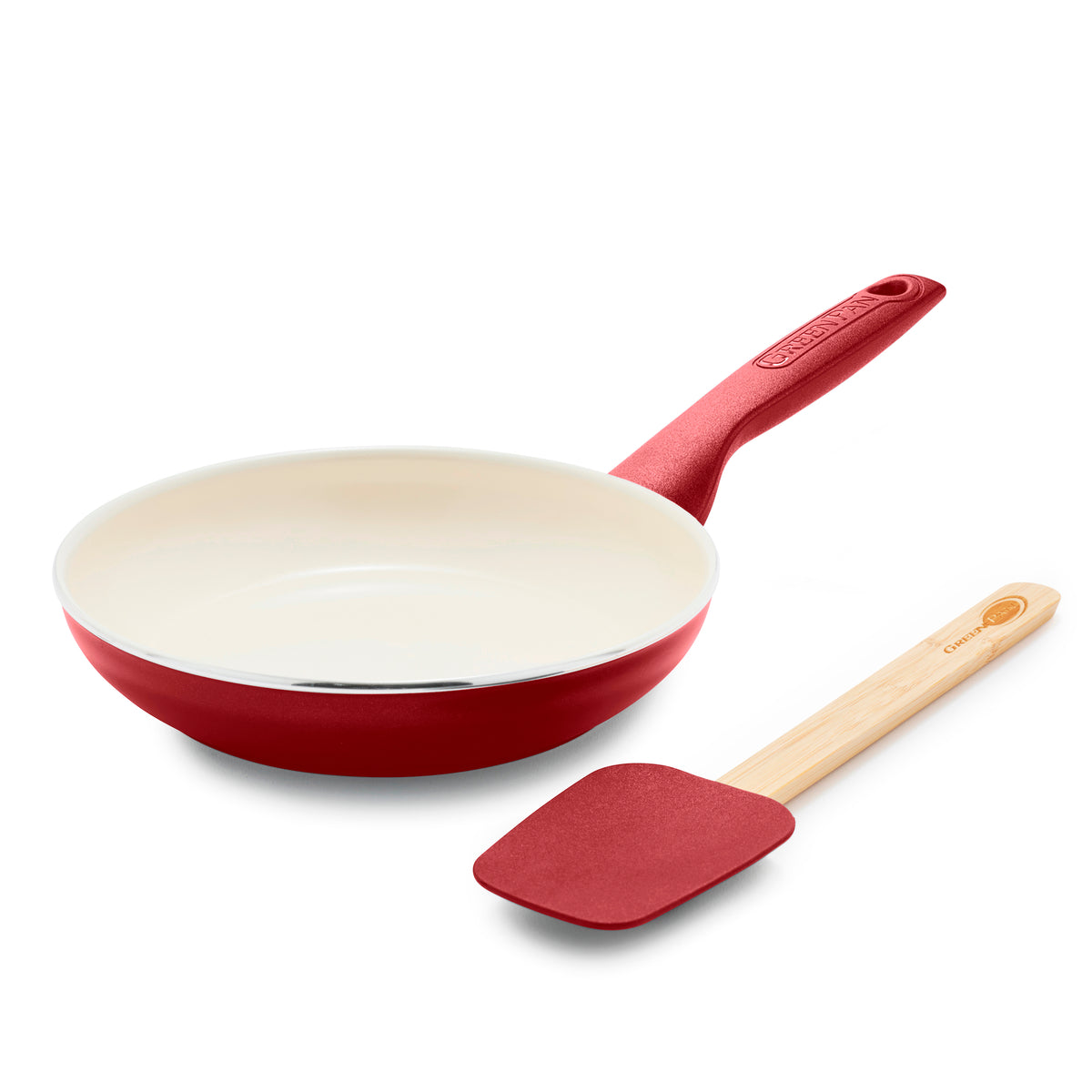 Rio Ceramic Nonstick 8" Frypan with Spatula | Red