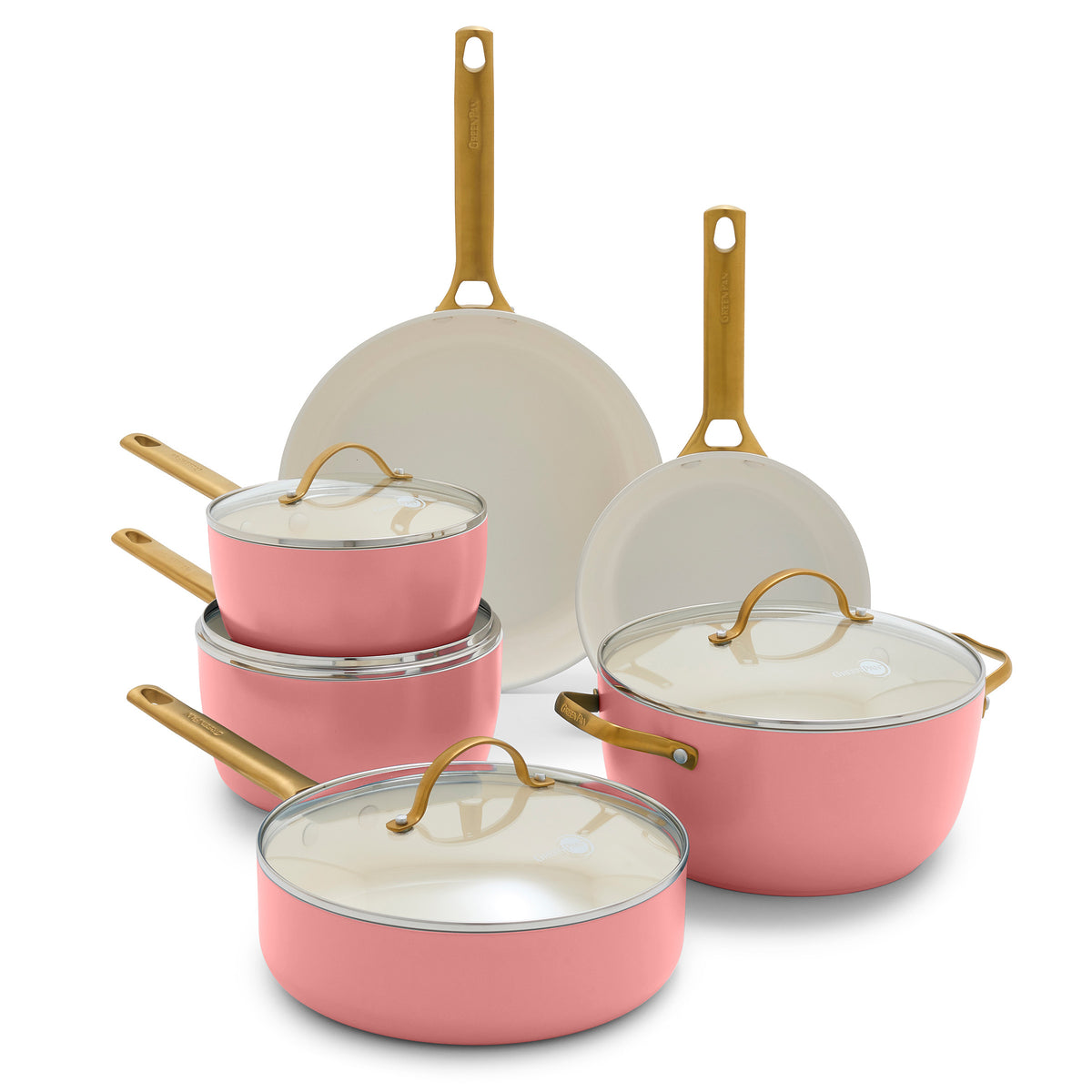 Reserve Ceramic Nonstick 10-Piece Cookware Set | Coral