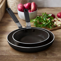 Bobby Flay by GreenPan Professional Ceramic Nonstick 8" and 10" Frypan Set | Black