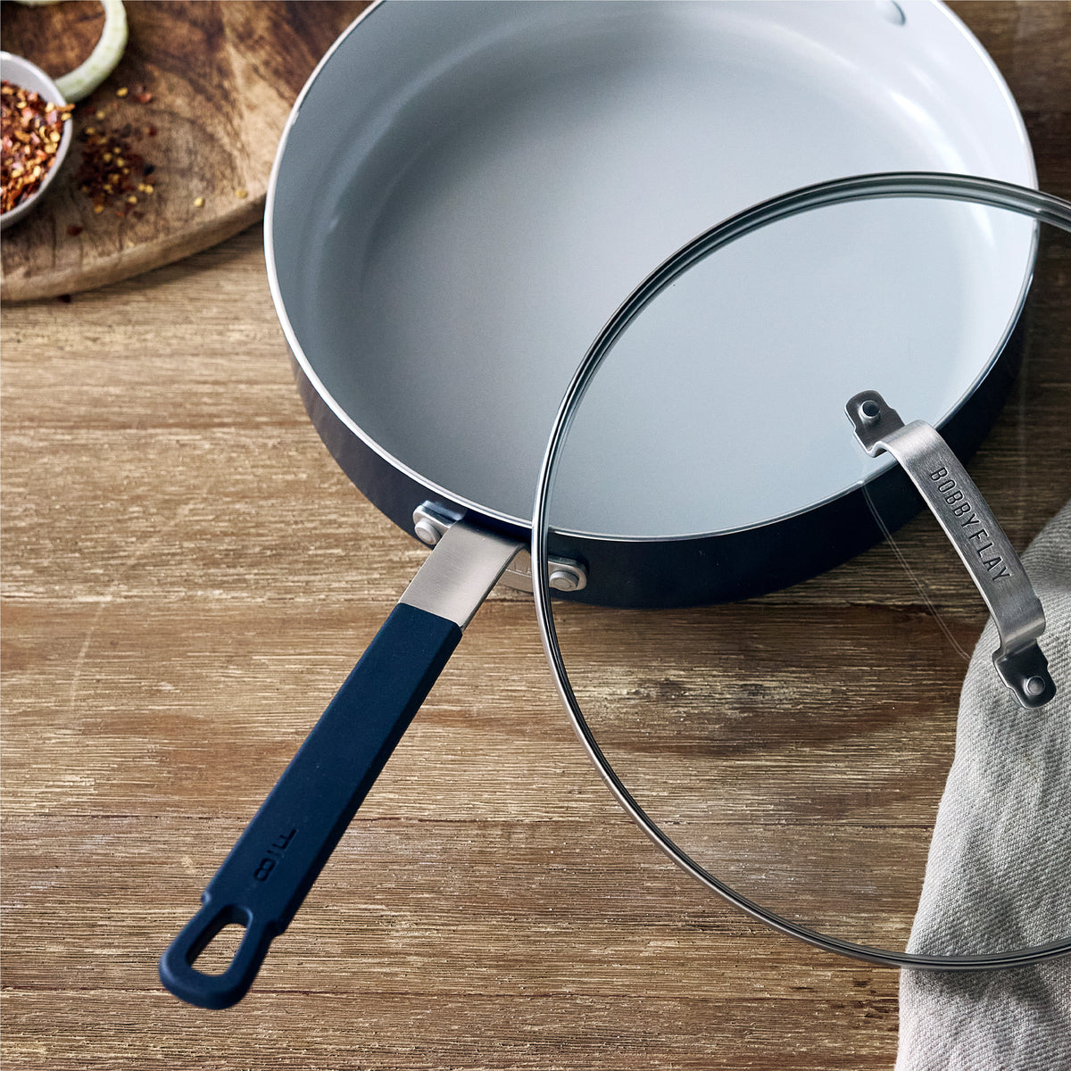 Bobby Flay sauté pan with stay-cool handle