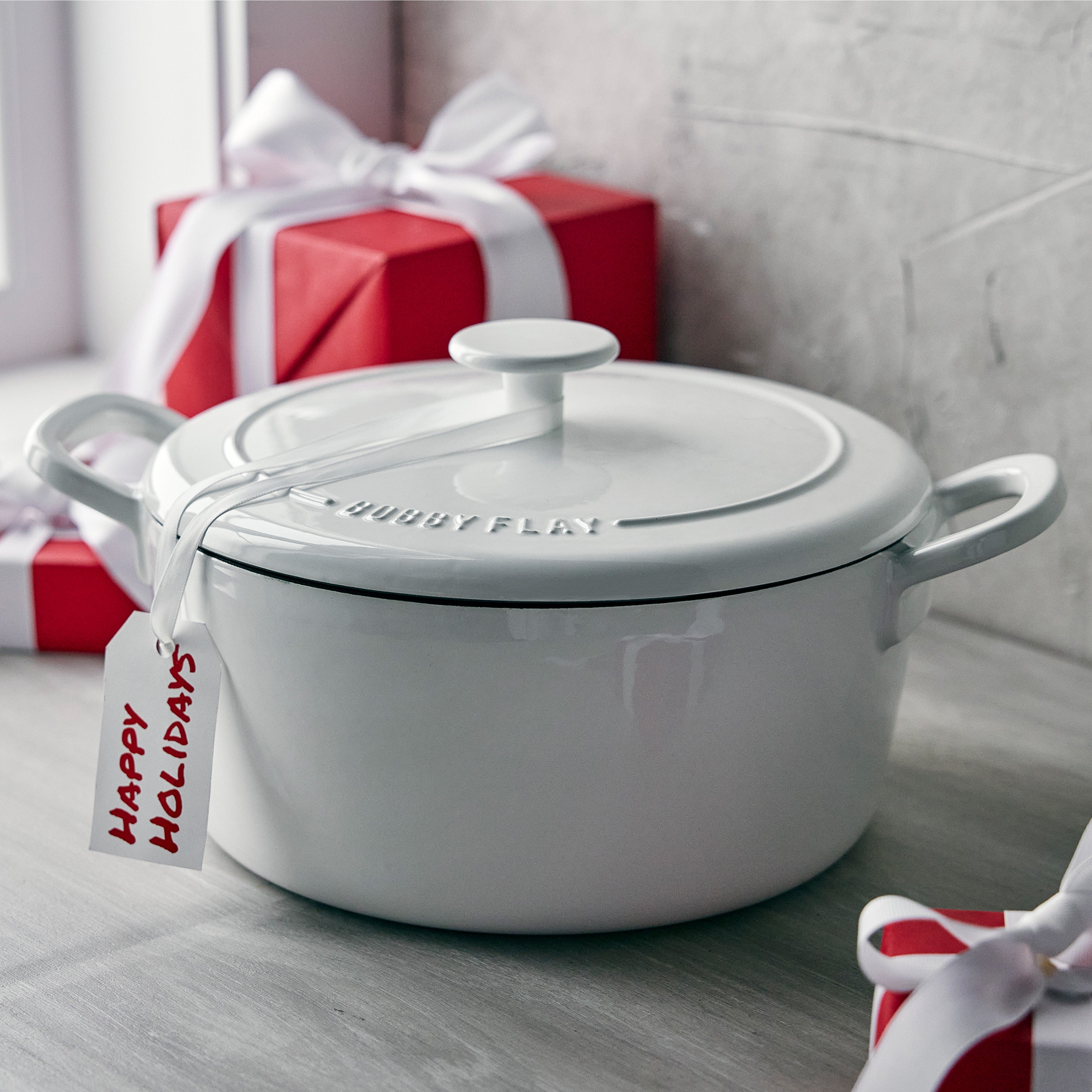 Bobby Flay by GreenPan 5.5-Quart Enameled Cast Iron Dutch Oven | Ivory