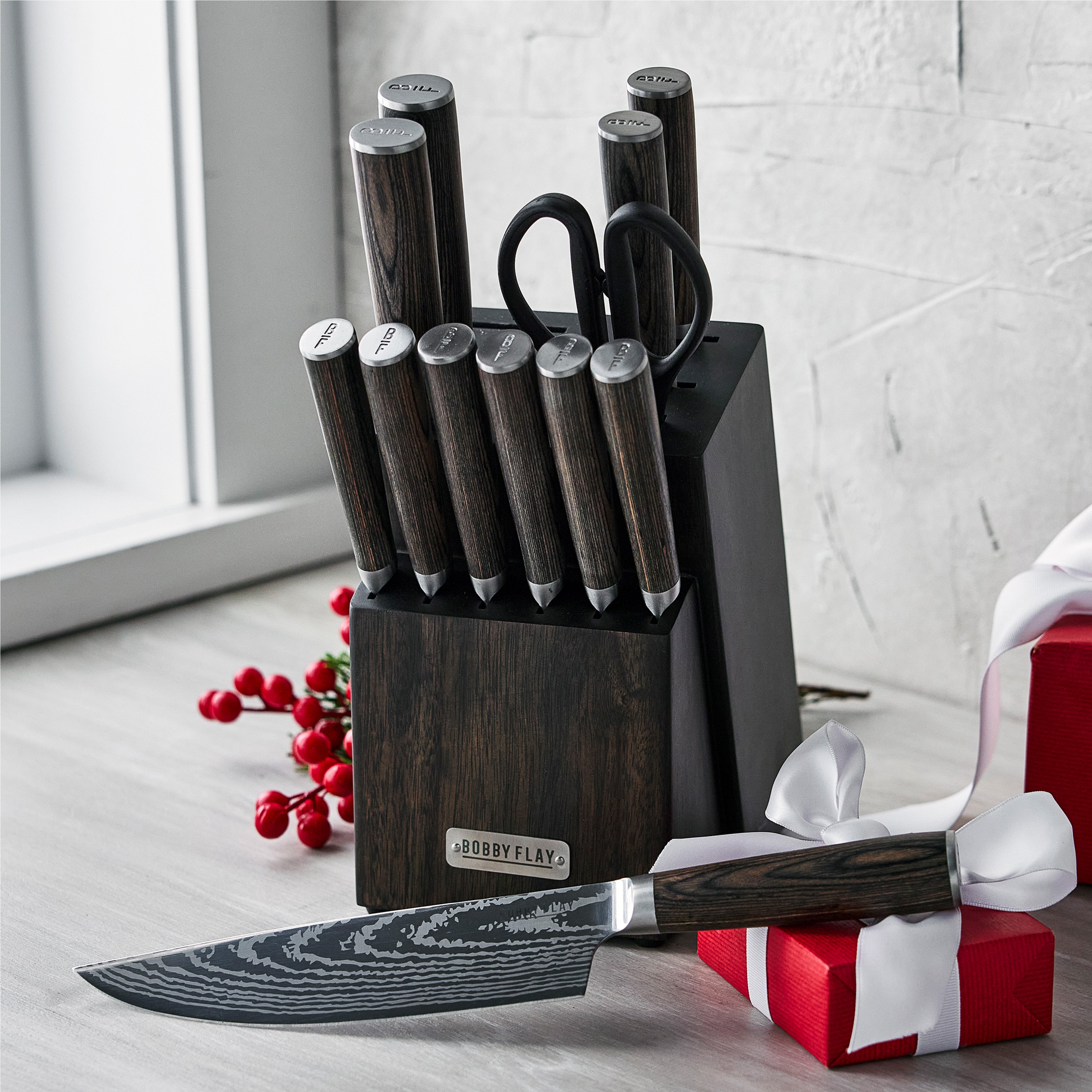 Bobby Flay by GreenPan Stainless Steel 13-Piece Knife Block Set