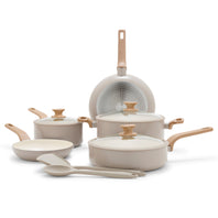 Essence Ceramic Nonstick 10-Piece Cookware Set | Taupe