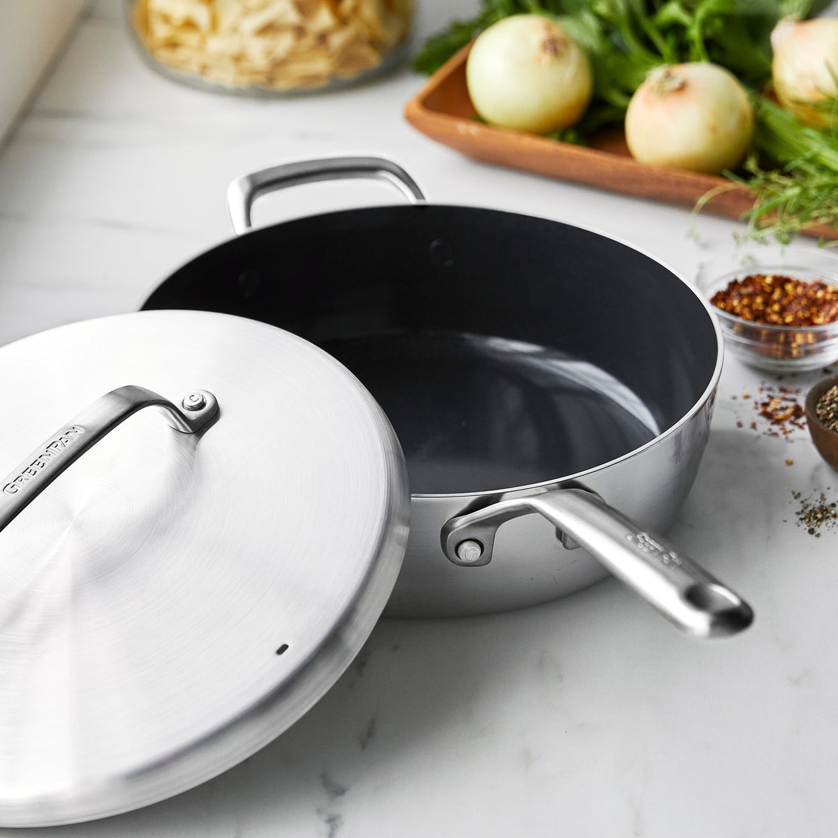 GP5 stainless steel sauté pan with ceramic nonstick coating