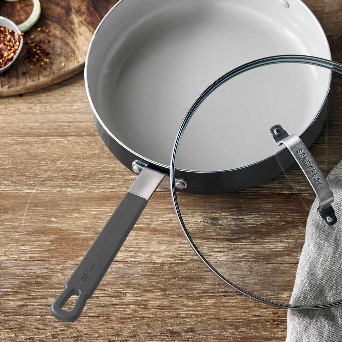 Bobby Flay sauté pan with stay-cool handle