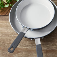 Bobby Flay by GreenPan Professional Ceramic Nonstick 8" and 10" Frypan Set | Graphite