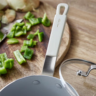 Bobby Flay saucepan with stay-cool handle