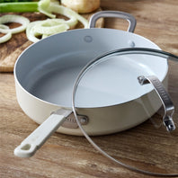 Bobby Flay by GreenPan Professional Ceramic Nonstick 4.5-Quart Sauté Pan with Lid | Cream