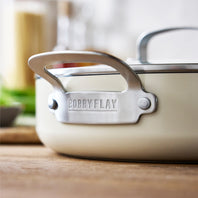 Bobby Flay by GreenPan Professional Ceramic Nonstick 4.5-Quart Sauté Pan with Lid | Cream