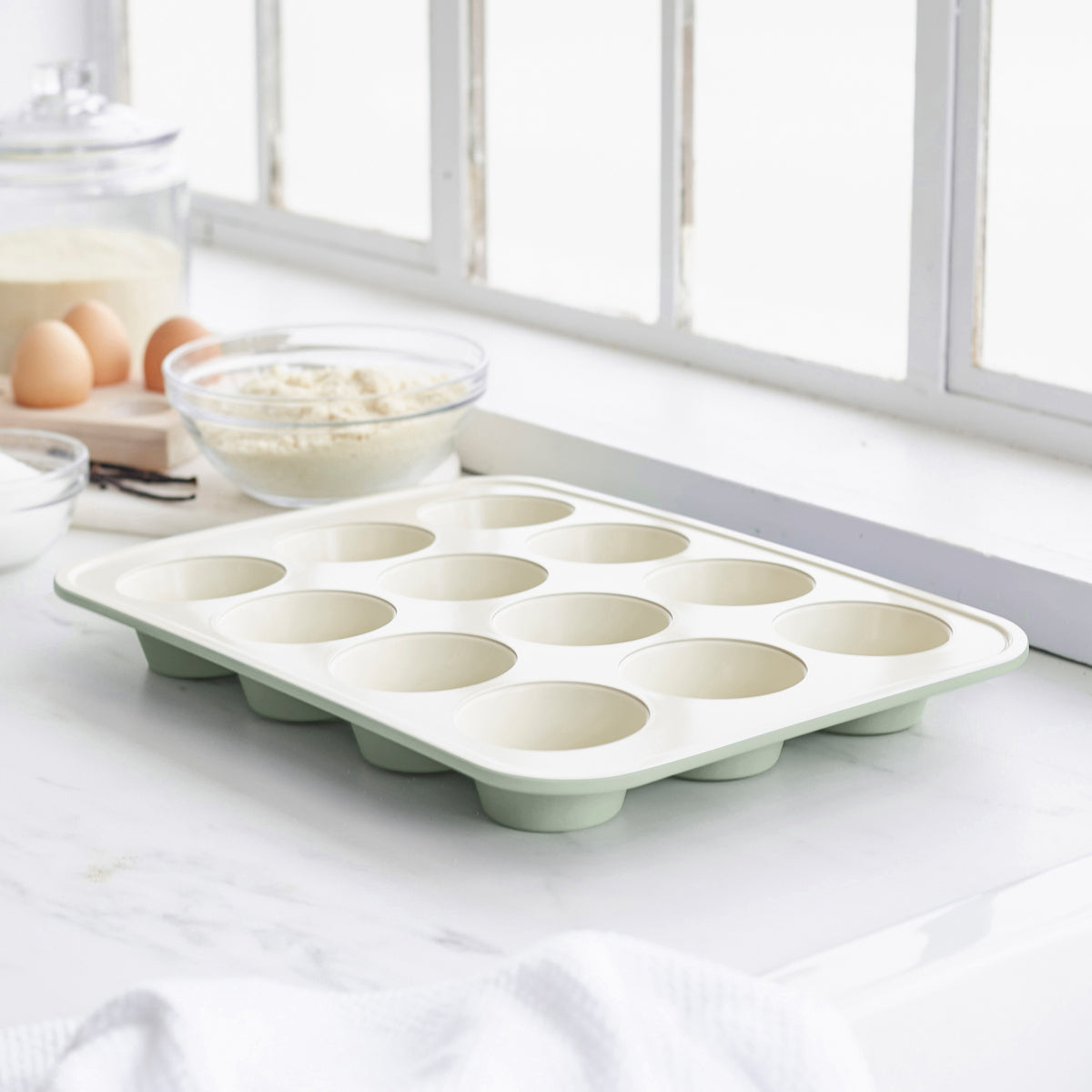 GreenLife Ceramic Nonstick Muffin Pan | Sage Green