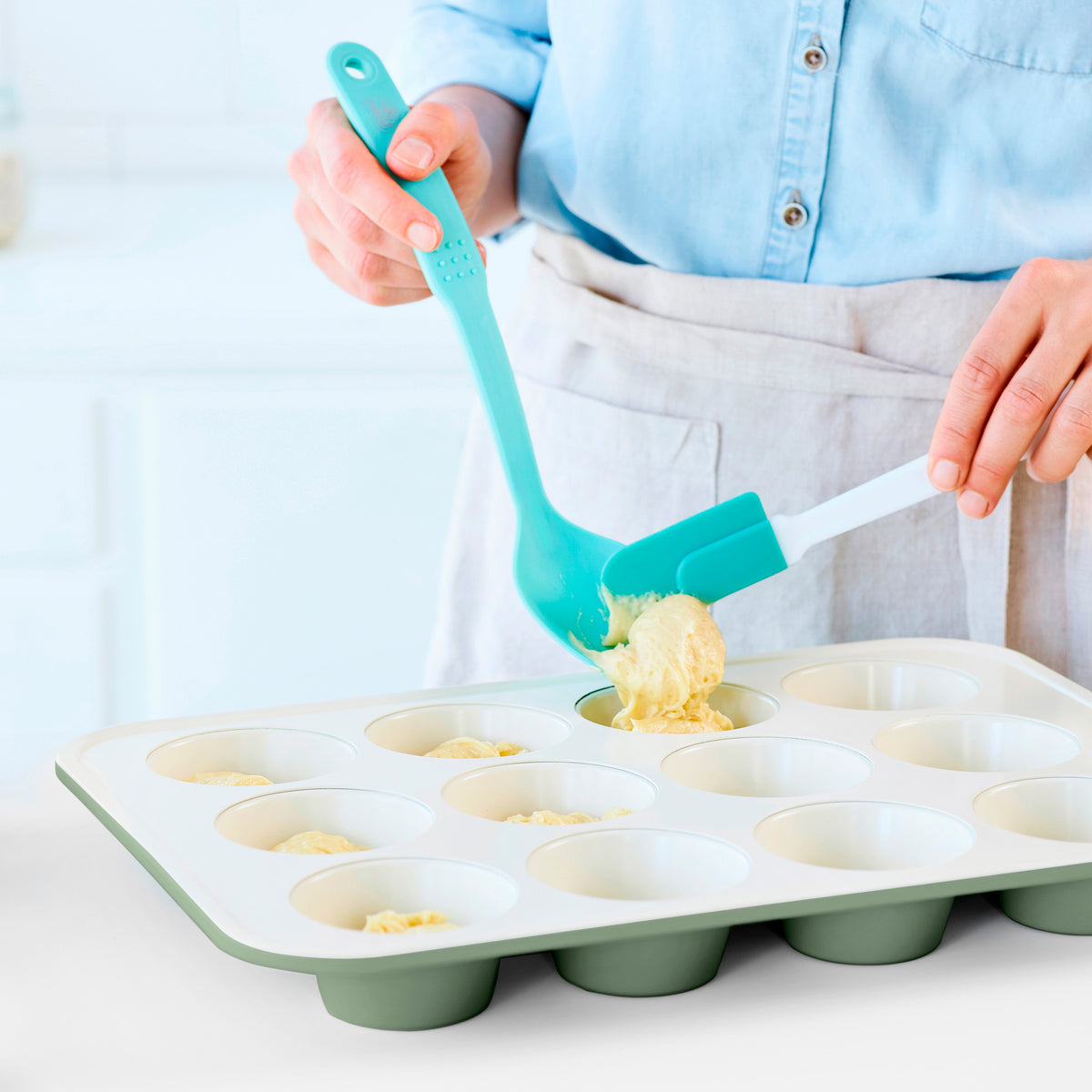 GreenLife Ceramic Nonstick Muffin Pan | Sage Green