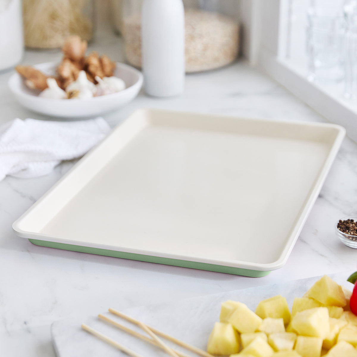 GreenLife Ceramic Nonstick 18" x 13" Cookie Sheet | Sage Green