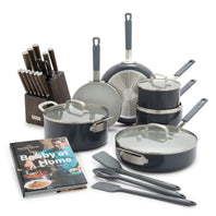 Bobby Flay by GreenPan Ultimate Set with Bobby at Home Cookbook | Graphite