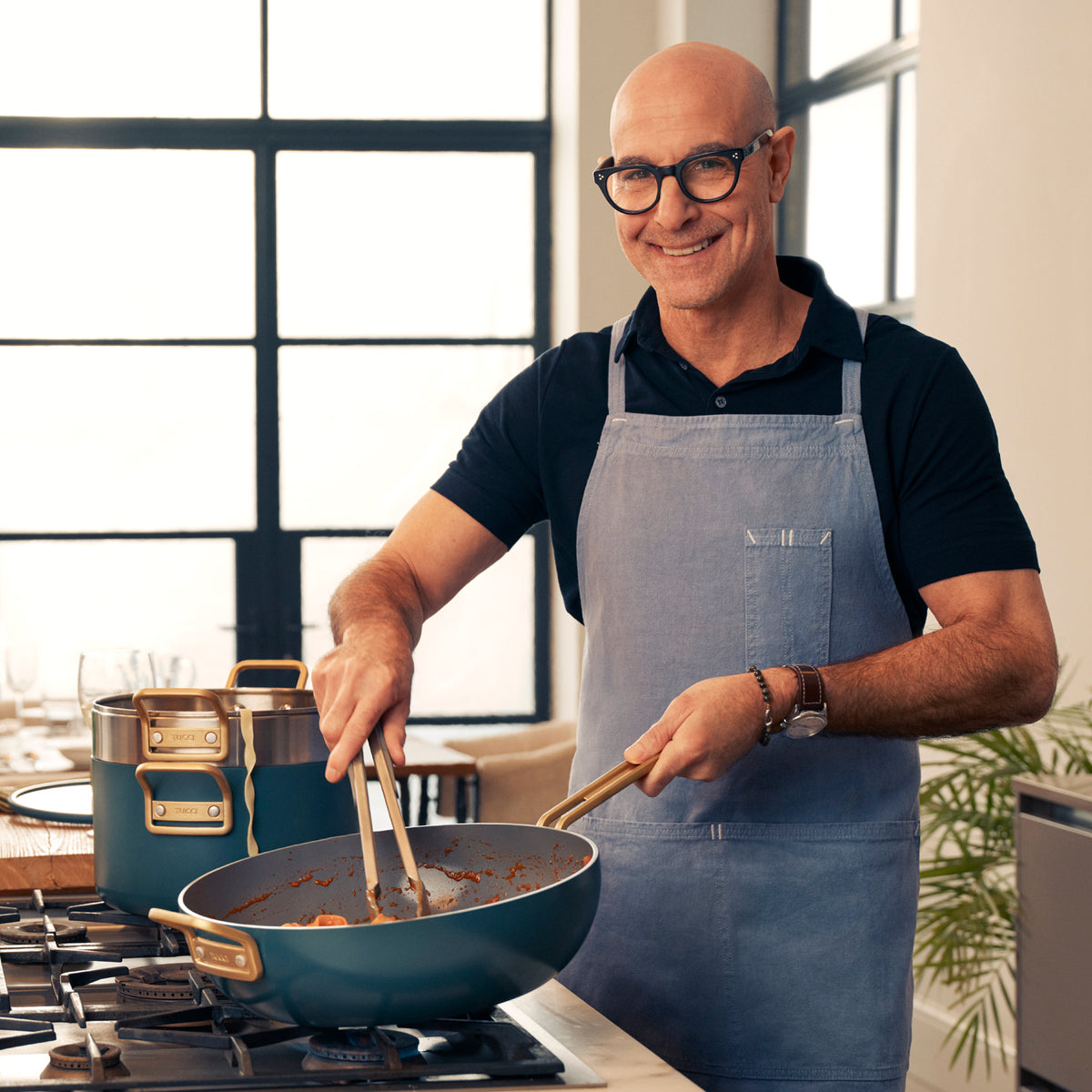 Stanley Tucci™ Ceramic Nonstick 11-Piece Cookware Set with the Tucci Cookbook | Venetian Teal