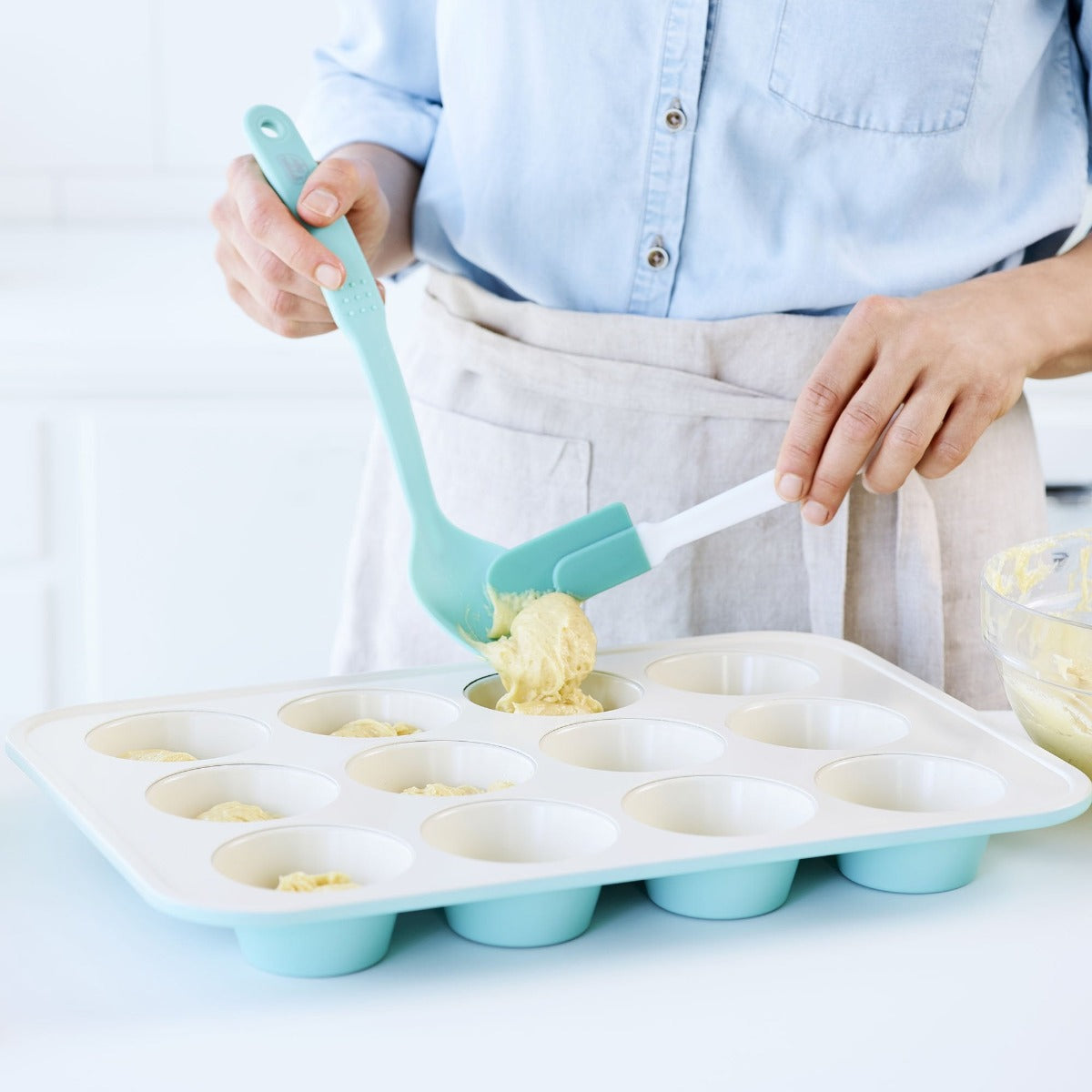 GreenLife Ceramic Nonstick Muffin Pan | Turquoise