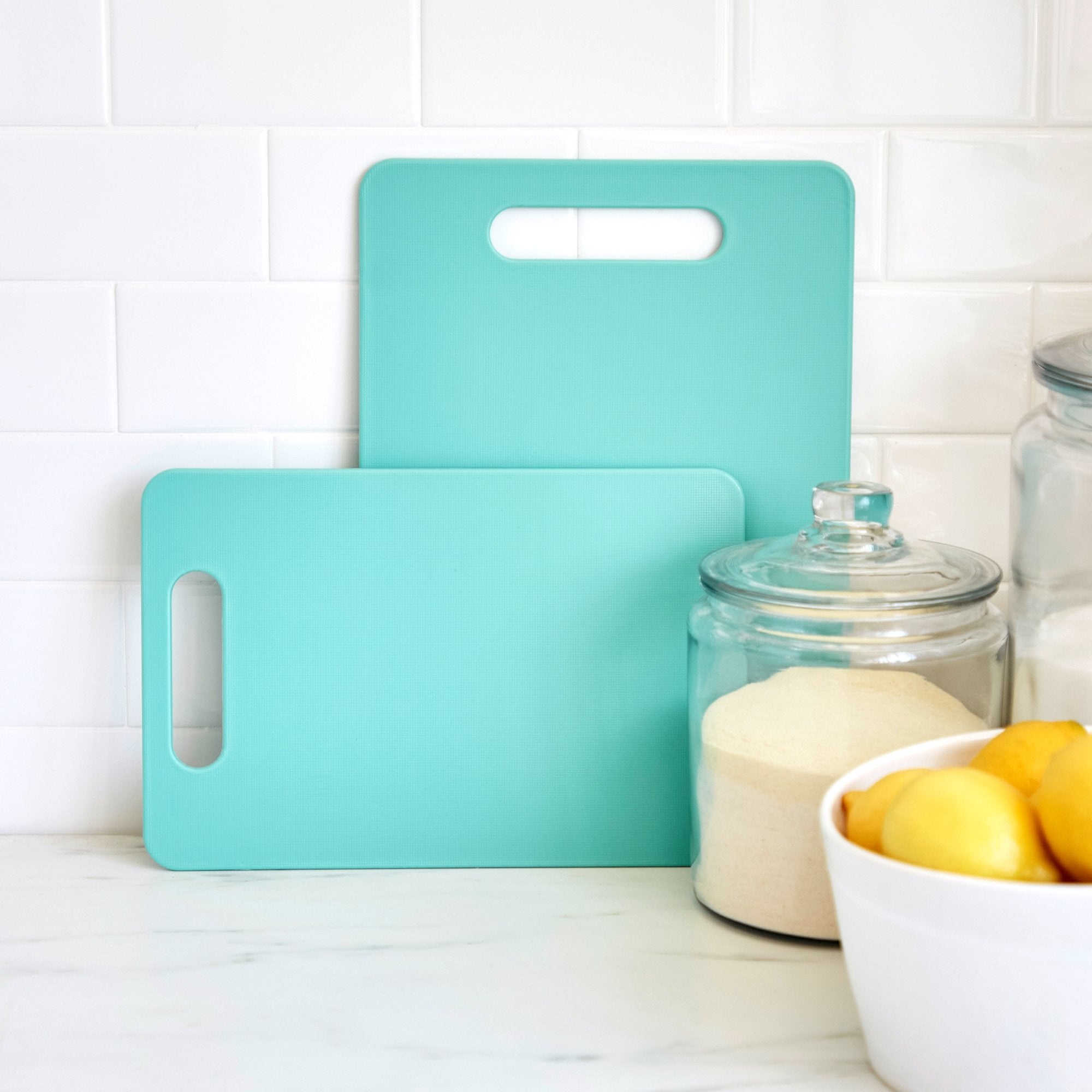 2 Piece Cutting Board Kitchen Set Dishwasher Safe Extra Durable Caribbean  Blue