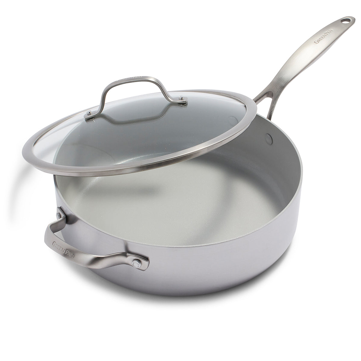 Venice Pro Ceramic Nonstick 5-Quart Sauté Pan with Lid and Helper Handle