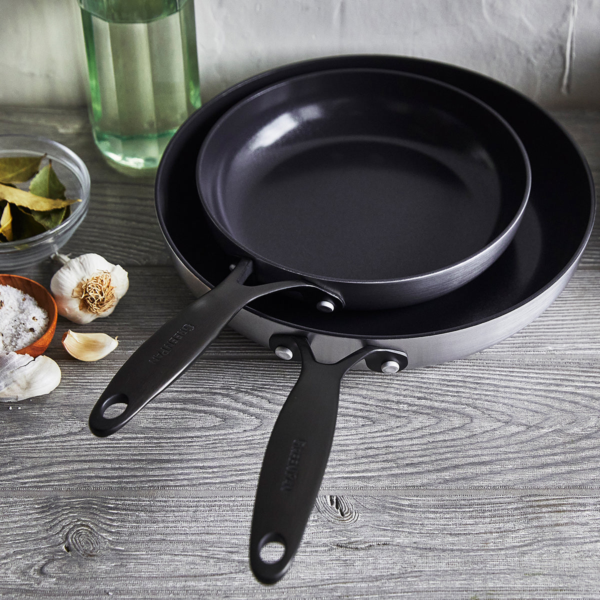 Venice Pro Noir Ceramic Nonstick 10" and 12" Frypan Set